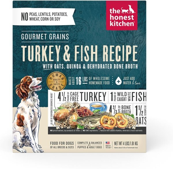 The Honest Kitchen Gourmet Grains Turkey and White Fish Recipe Dehydrated Dog Food