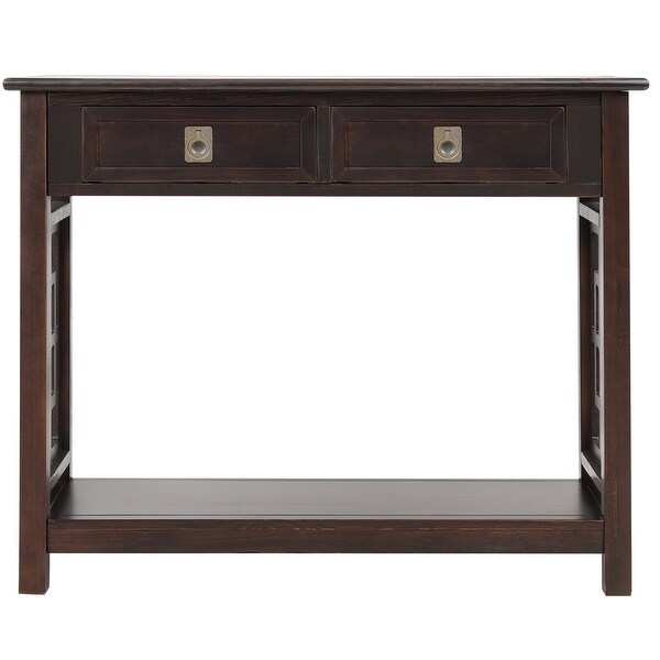 Console Table with 2 Drawers and Bottom Shelf - 39