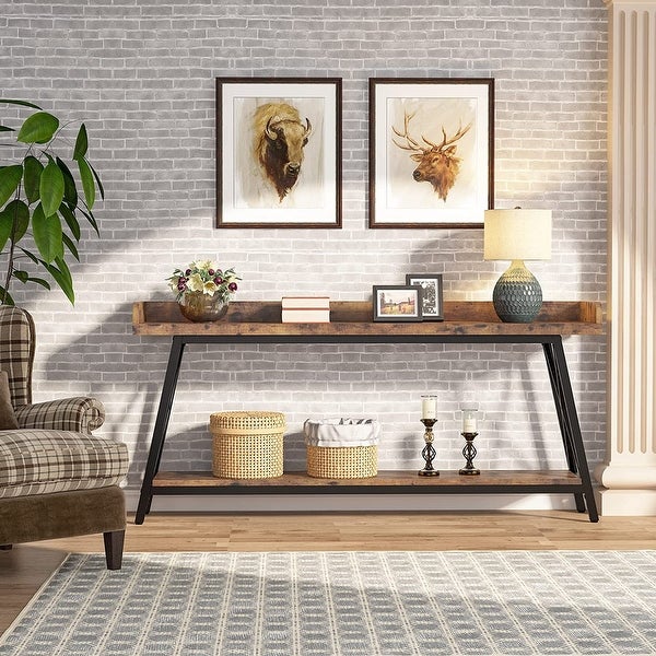 70.9 inch Extra Long Console Table Behind Sofa Couch， Narrow Entryway Table