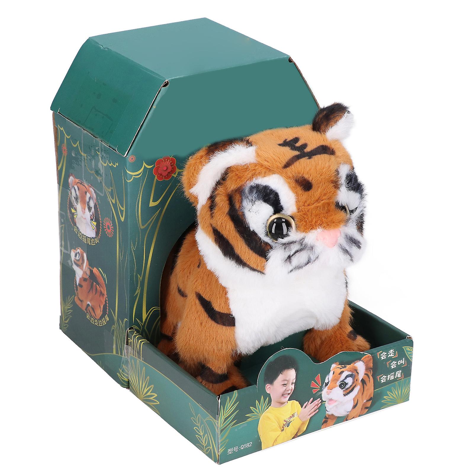 Electric Tiger Toy Walkable Wagging Tail Hypoallergenic Stuffed Animal Lucky Tiger For Home Ornament New Year's Gift