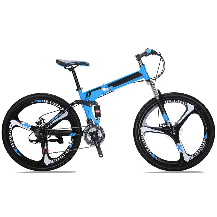 26 inch folding bike cycle full suspension bicycle Steel Frame 21 Speed foldable mountain bike unisex cycle