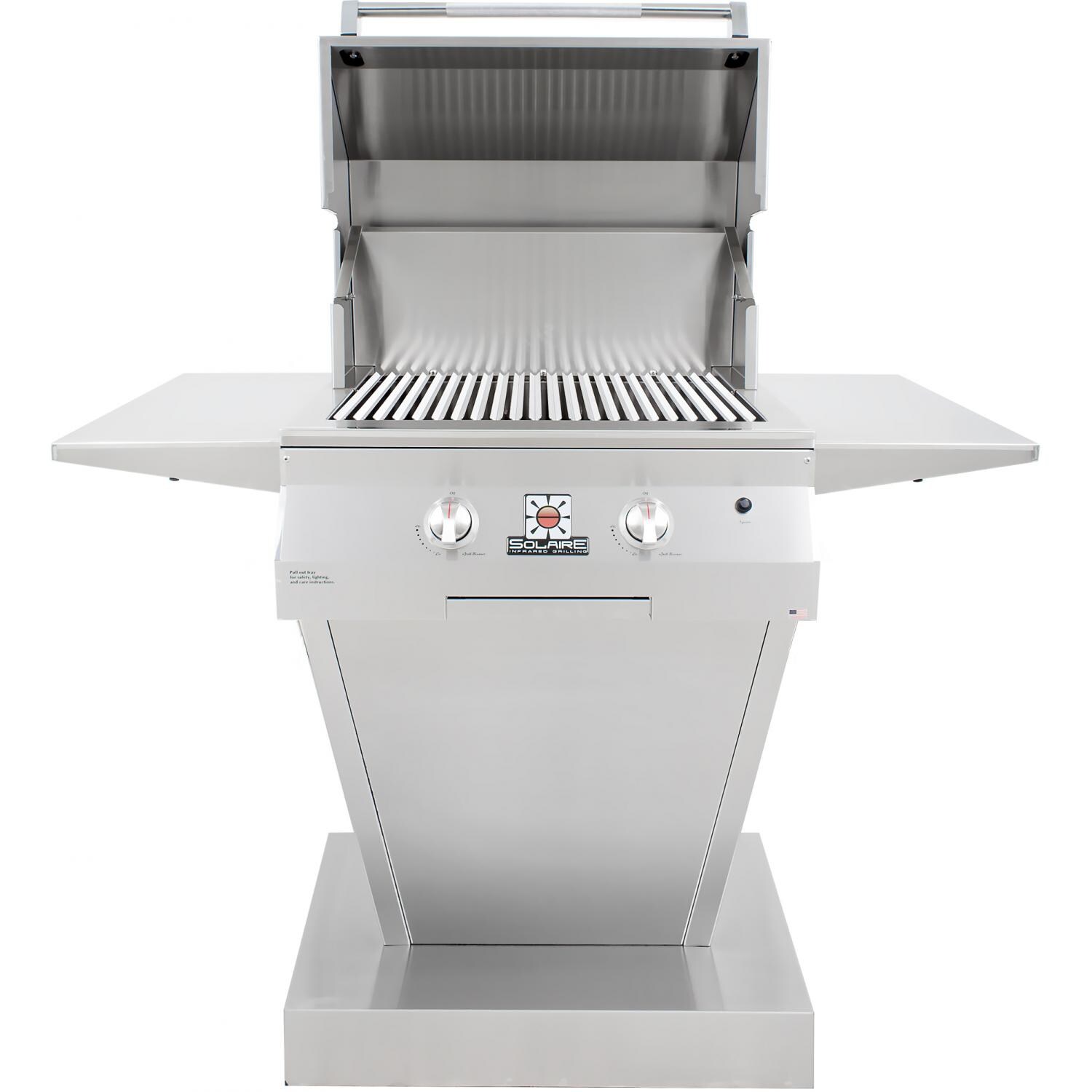 Solaire 27 Inch Deluxe InfraVection Natural Gas Grill On Angular Pedestal Base