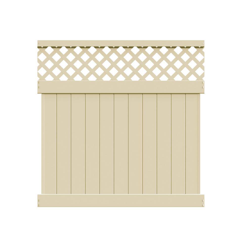 Barrette Outdoor Living Valley 6 ft. H x 6 ft. W Sand Vinyl Fence Panel Kit 73014381