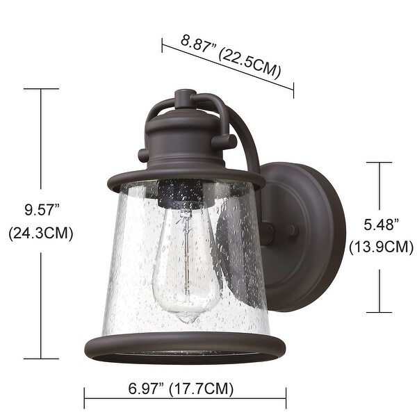 1-light outdoor wall light with light black finish and  seeded glass Shopping - The Best Deals on Outdoor Wall Lanterns | 39888131