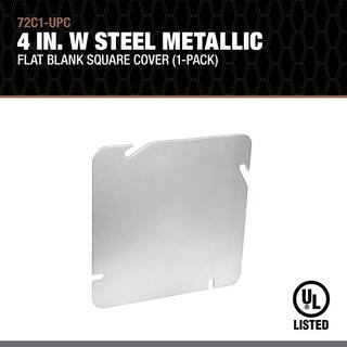 Southwire 4-1116 in. W Steel Metallic 2-Gang Flat Blank Square Cover (1-Pack) 72C1-UPC