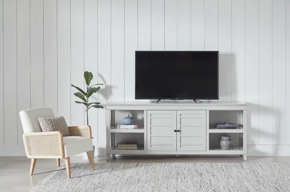 Reagan 80 quotTV Entertainment/Media Console  Dove Gray   Transitional   Entertainment Centers And Tv Stands   by Progressive Furniture  Houzz