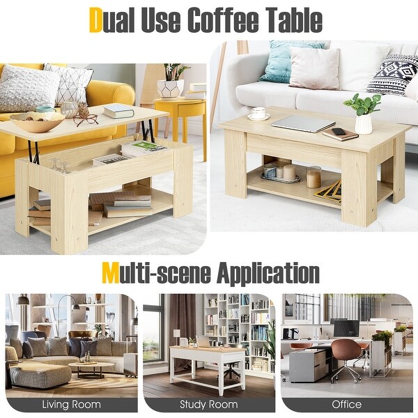 Costway Lift Top Coffee Table Modern Accent Table w/Hidden Storage - See Details