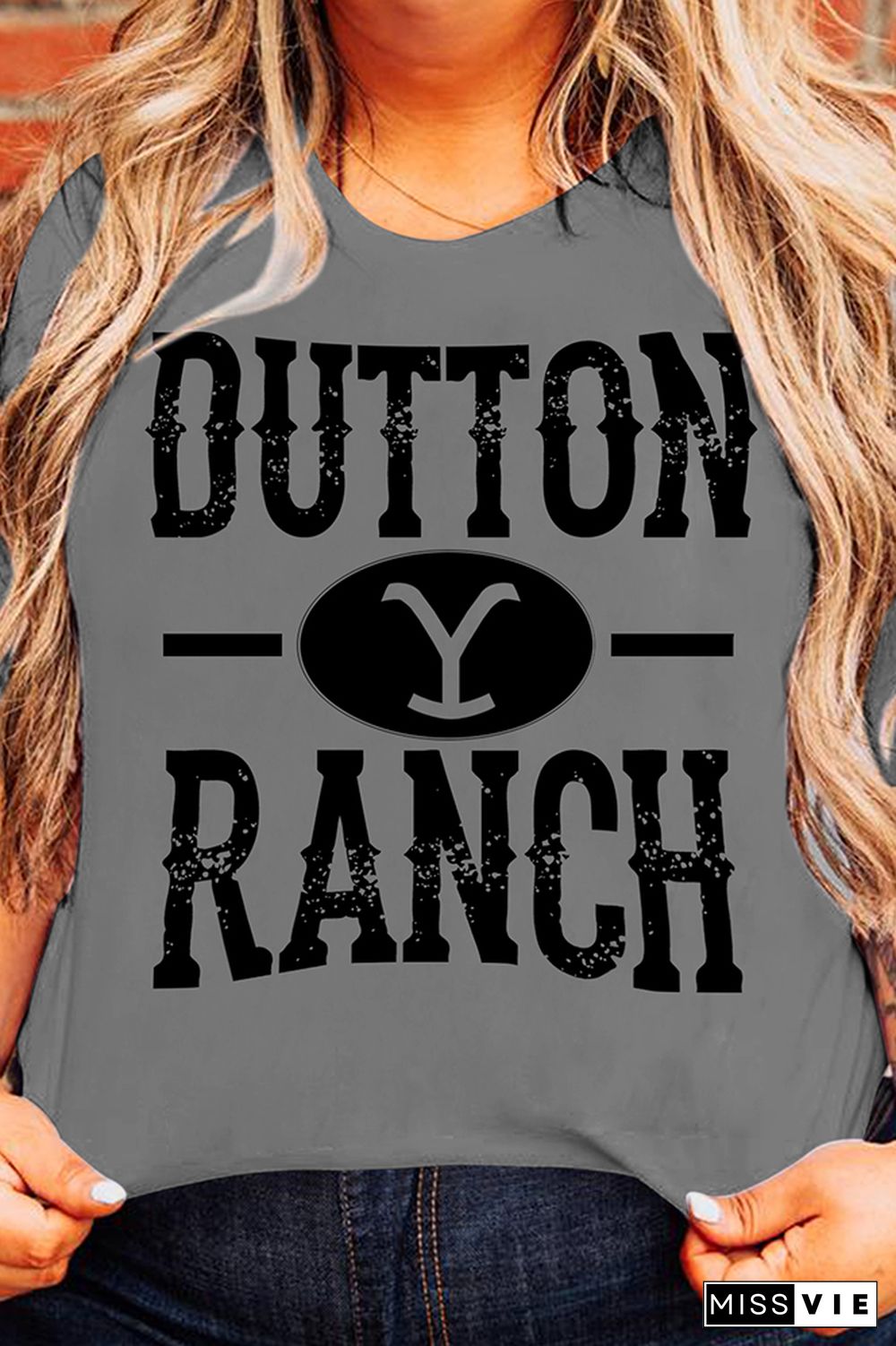 OUTTON RANCH Print Graphic Tees for Women Wholesale Short Sleeve T shirts Top