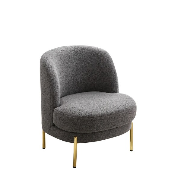 Curved Backrest Accent Chair with Golden Adjustable Legs