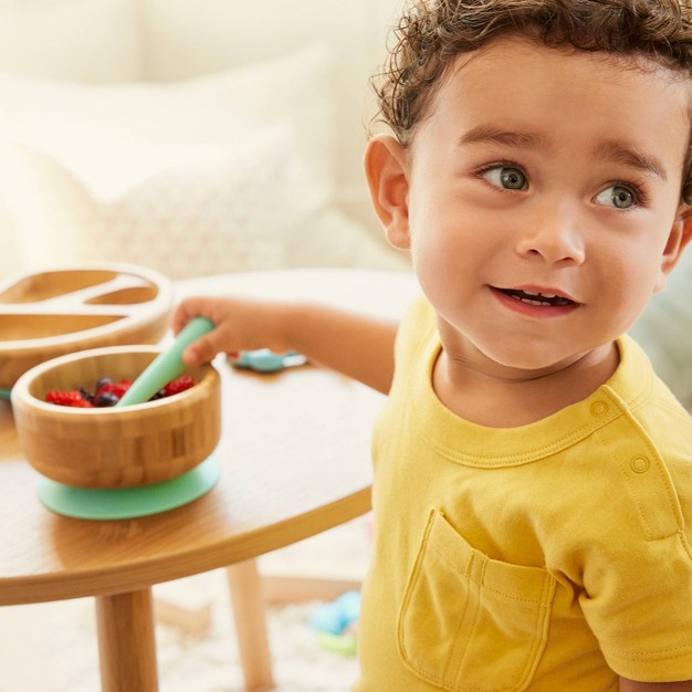 Munchkin Bamboo Suction Dining Bowl With Silicone Spoon