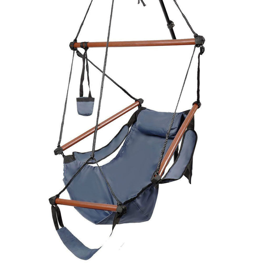 Zimtown Portable Hammock Rope Chair Cacolet Hanging Swing Outdoor Seat Patio Porch Garden Beach Camping Wood