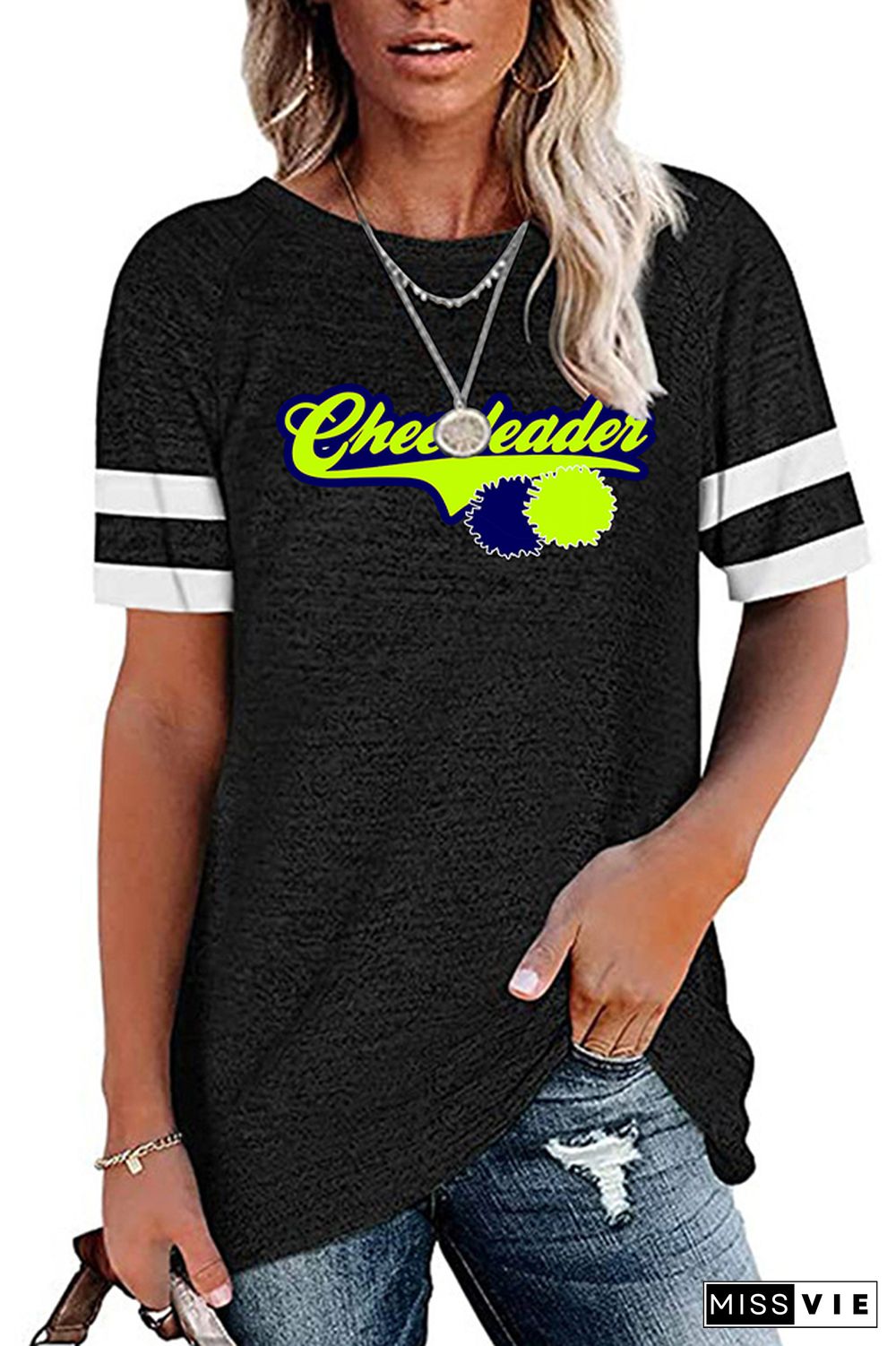 Cheerleader Print Graphic Tee Wholesale