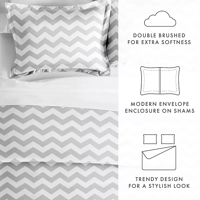 Urban Loft's Geometric Patterns Duvet Cover Bed Set with Shams