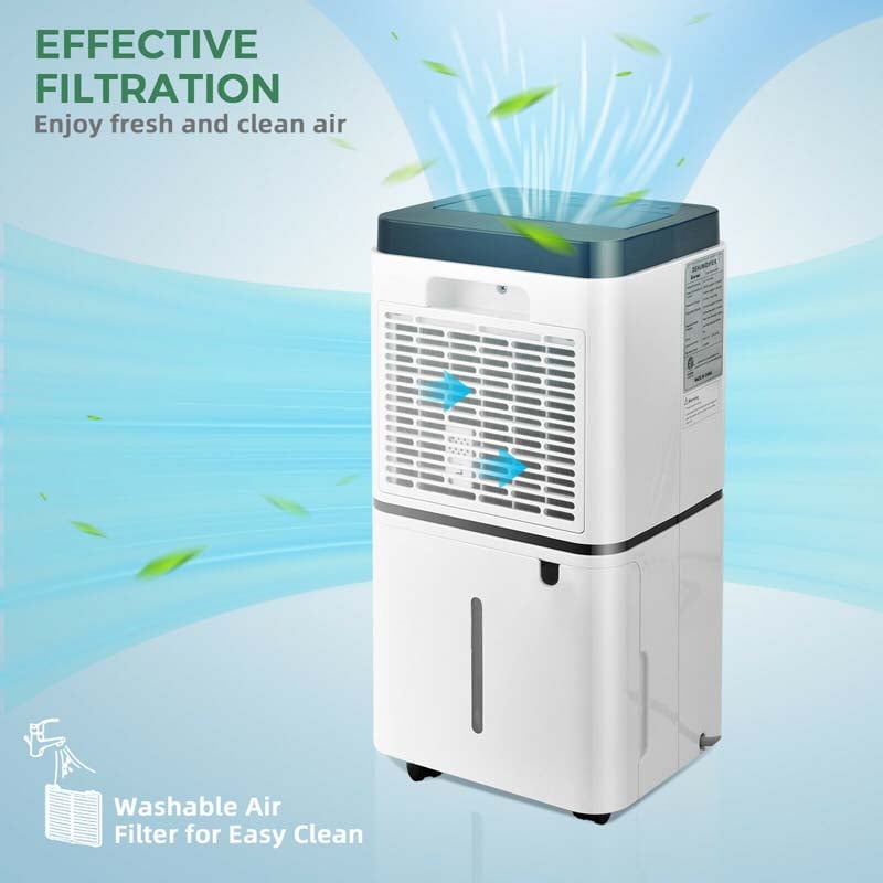 24 Pints 1500 Sq. ft Dehumidifier for Medium to Large Room with LED Indicator