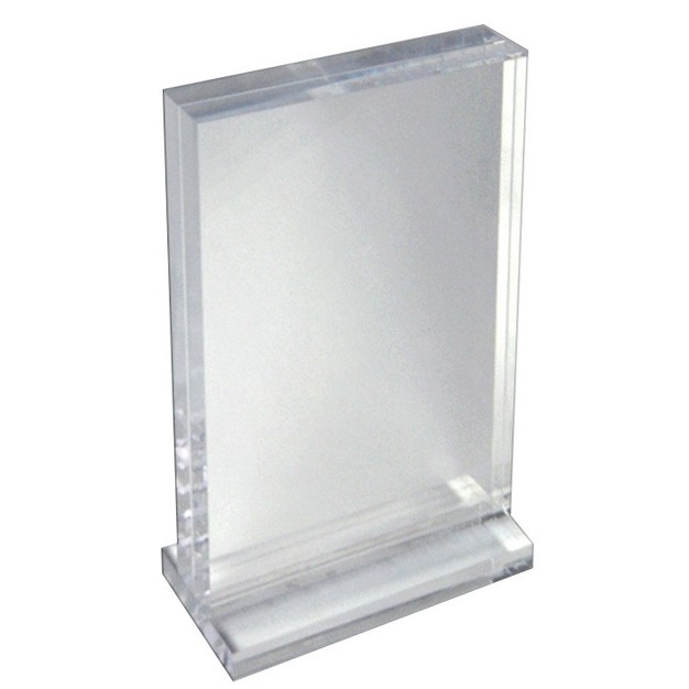 Azar Displays The Imperial Collection Acrylic Block Frame On Acrylic Base Vertical 8 5 quot w X 11 quot h