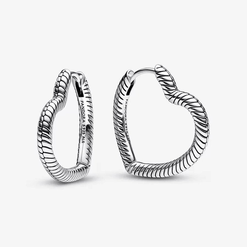 PANDORA  Pandora Moments Heart Charm Hoop Earrings