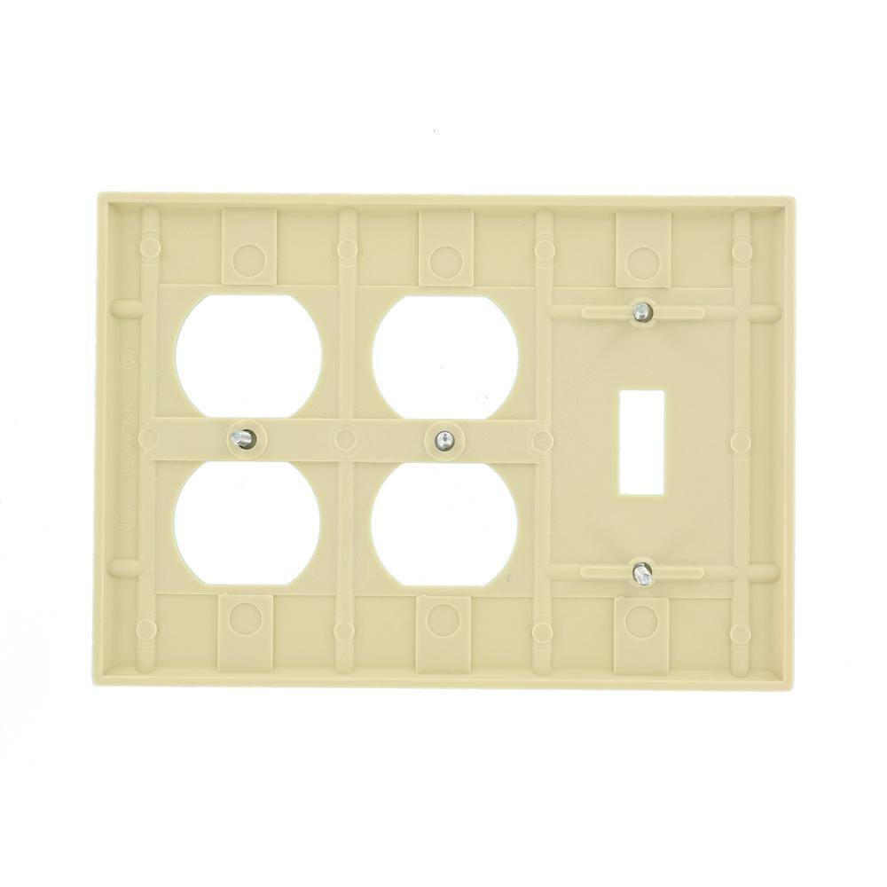 Leviton Ivory 3-Gang 1-Toggle2-Duplex Wall Plate (1-Pack) 86047