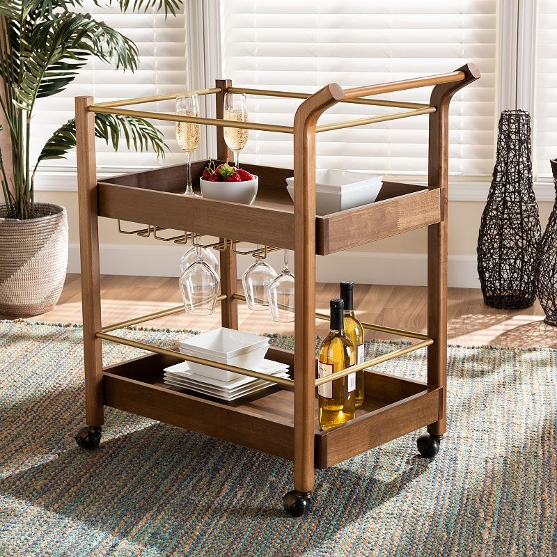 Baxton Studio Tahir Trolley Bar Cart