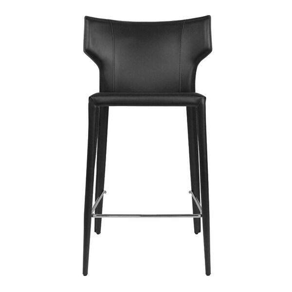 Adoro Mid-century Modern Wingback Leather Counter Stool - Contract Grade