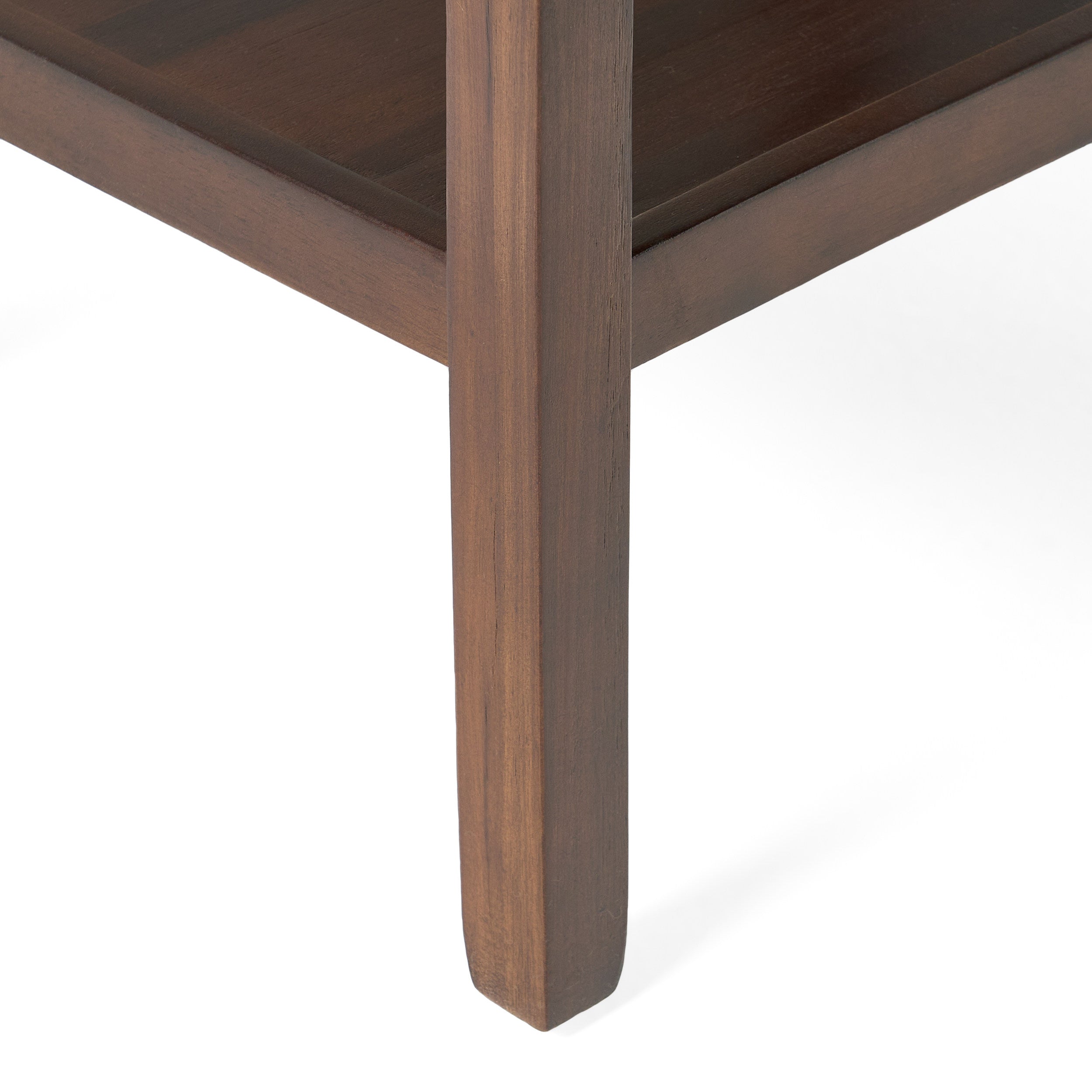 Noah Traditional Brown Mahogany Acacia Wood Accent Table with Top Drawer