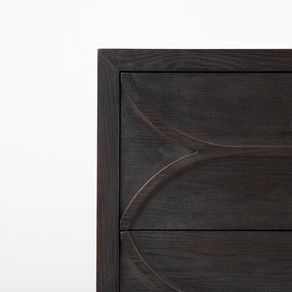 Giselle Dark Brown Wood With Black Iron Frame Accent Cabinet   Industrial   Accent Chests And Cabinets   by Mercana  Houzz