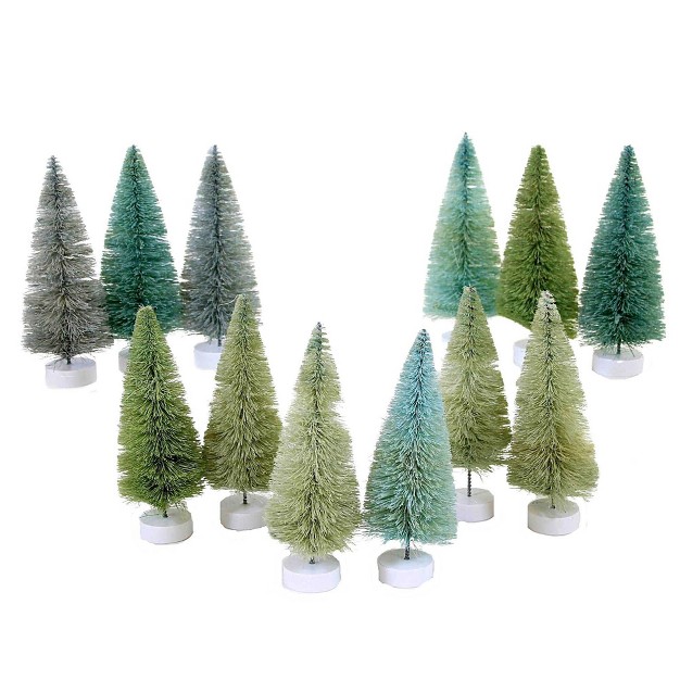 Christmas Winter Green Trees Set 12 Cody Foster Decorative Figurines