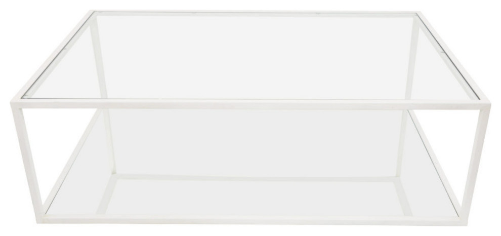 Abriella White Rectangle Coffee Table   Contemporary   Coffee Tables   by Love Sofa  Houzz
