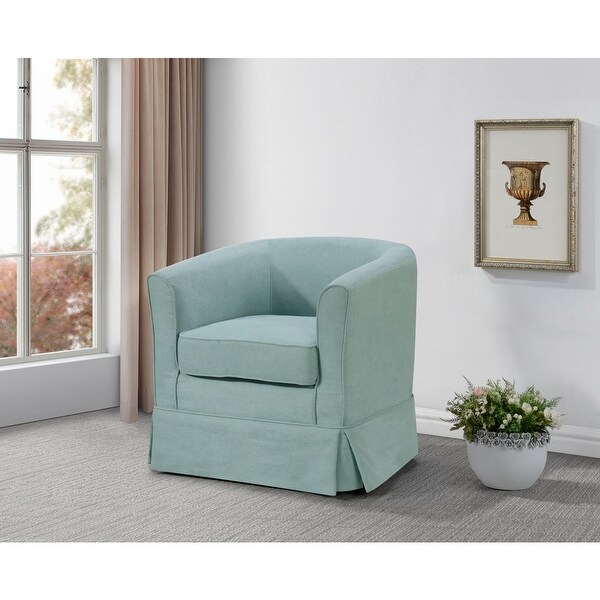 Woven Upholstered Swivel Barrel Chair