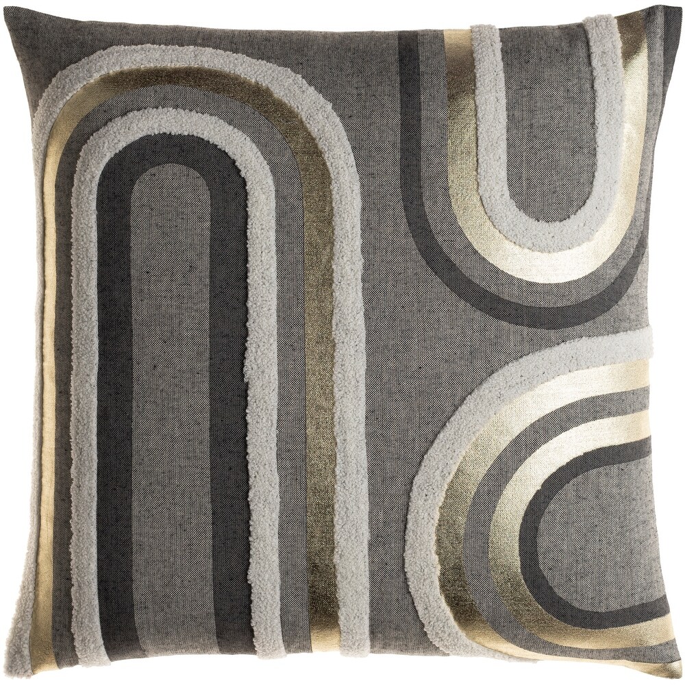 Lillei Modern Geometric Metallic and Textured Accent Throw Pillow