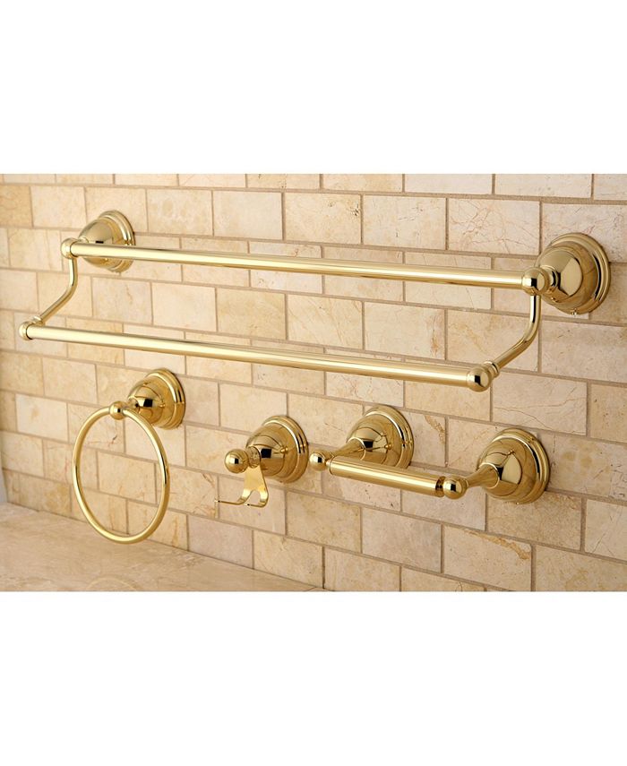 Kingston Brass Restoration 4-Pc. Dual Towel Bar Bathroom Hardware Set