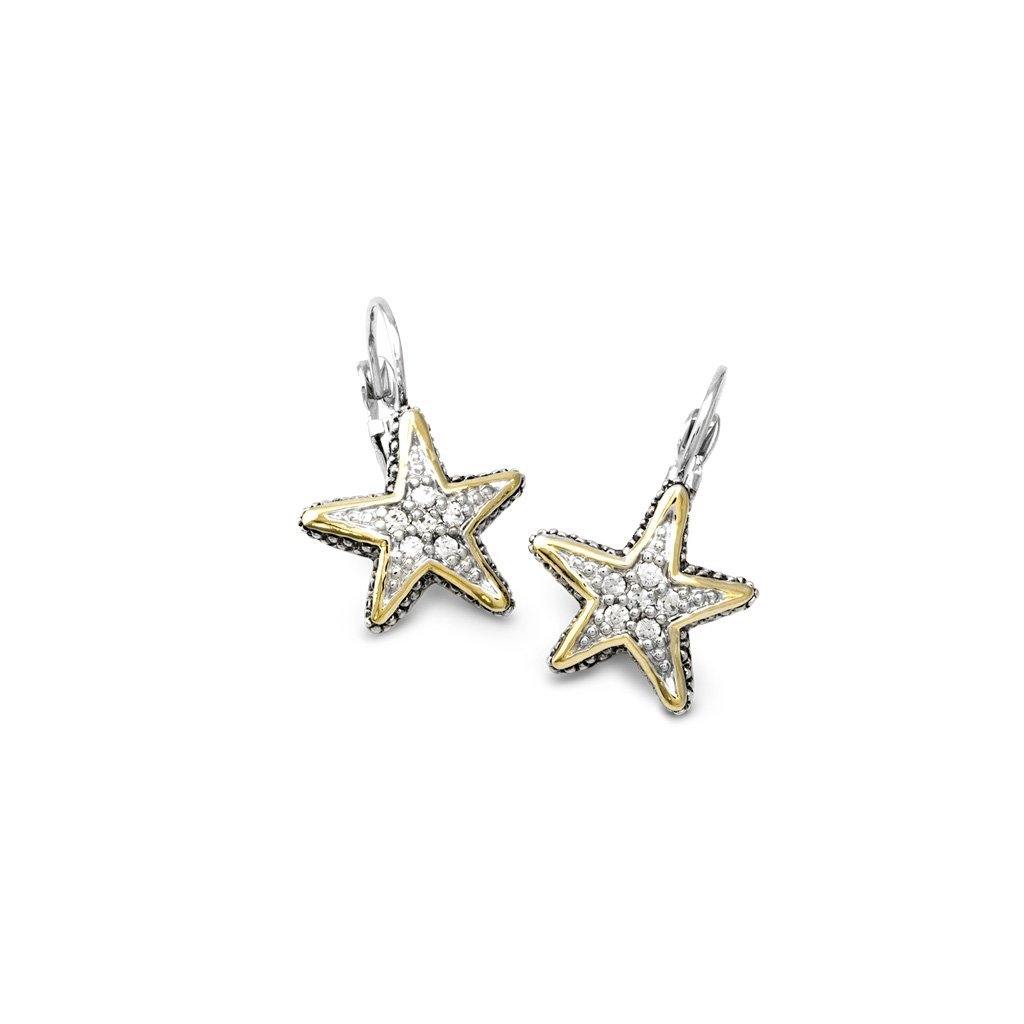 John Medeiros  Ocean Images Seaside Collection Pavé Starfish French Wire Earrings