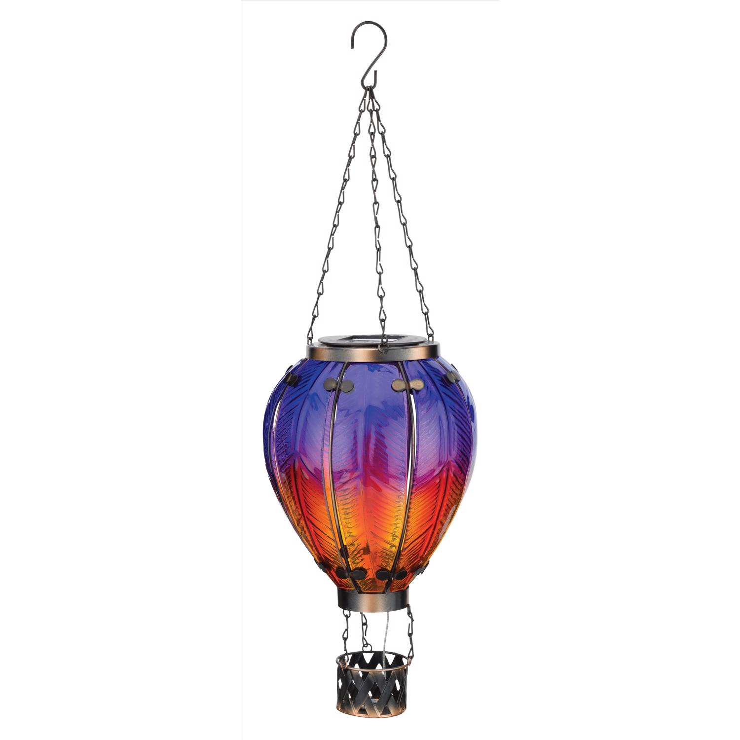 Regal Art and Gift Purple Glass/Metal 23.5 in. H Hot Air Balloon Lantern