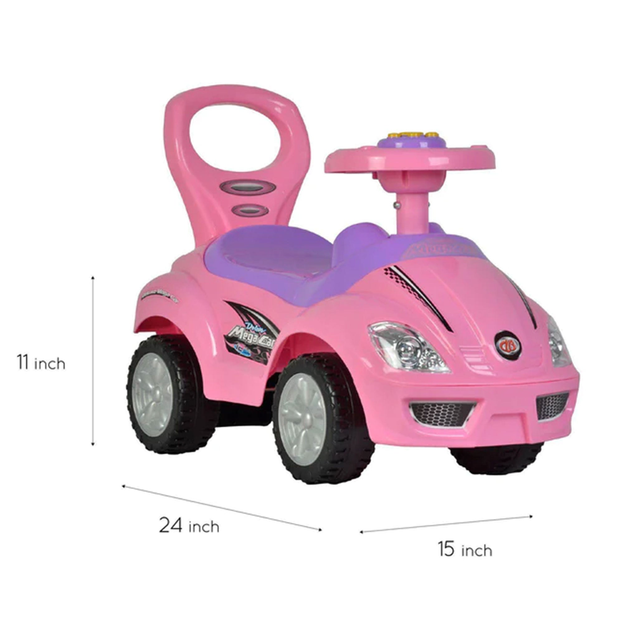 Freddo Toys Toddler Kids Deluxe Mega Ride On & Push Car Walker w/ Sounds, Pink