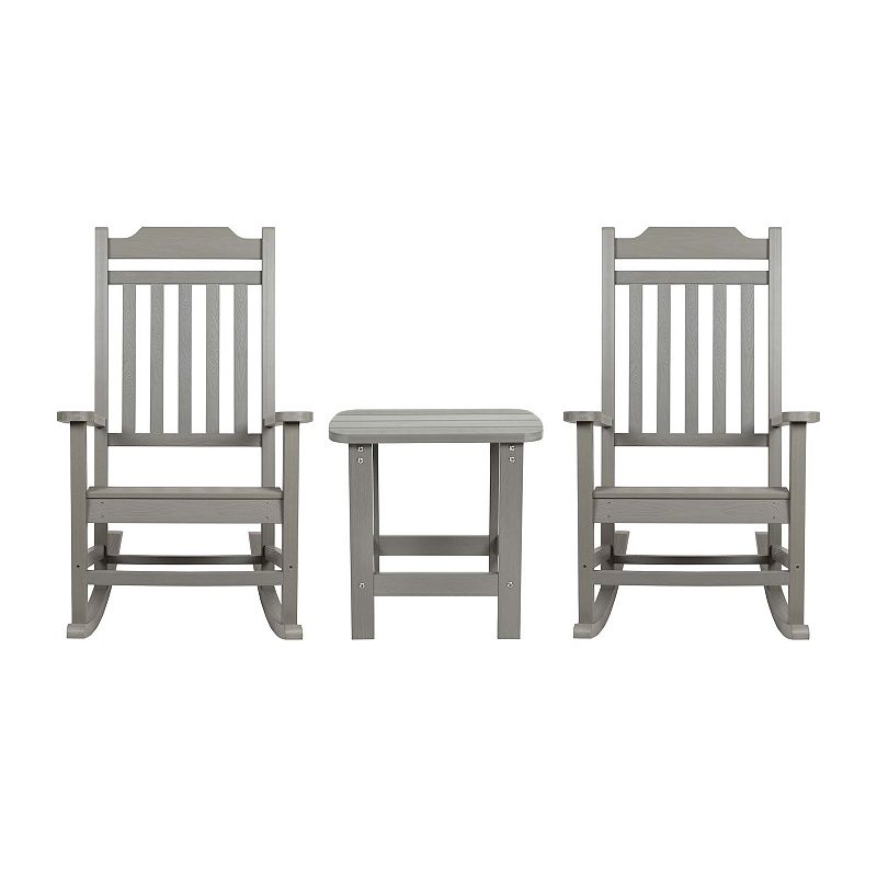 Flash Furniture Winston All-Weather Rocking Chair and End Table 3-piece Set