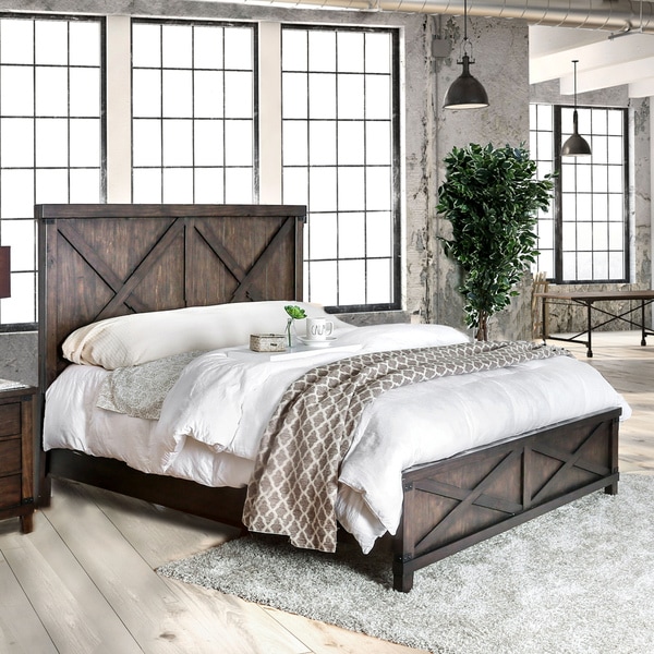 The Gray Barn Epona Rustic 2-piece Dark Walnut Bed/Nightstand Set - - 21906905