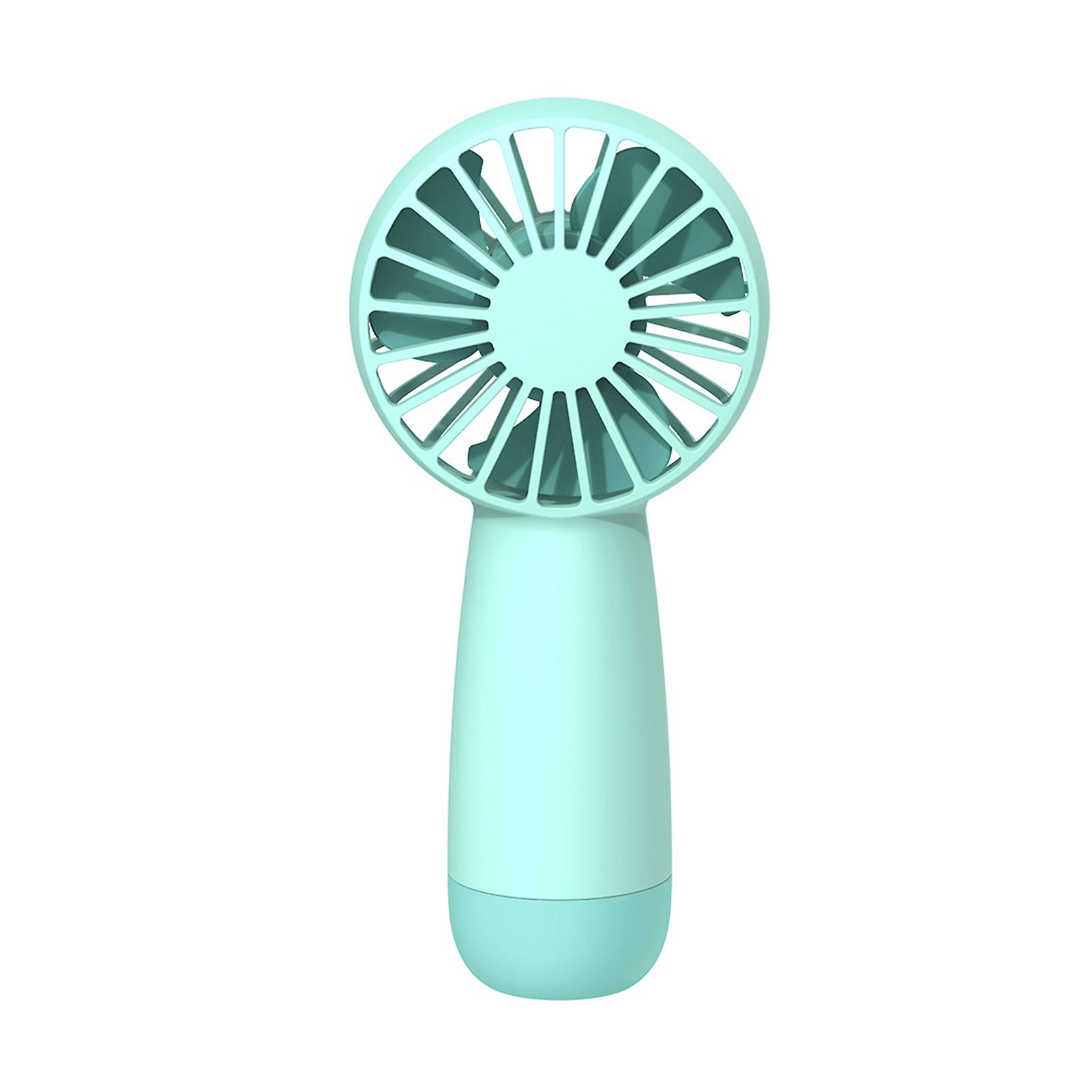 Powderblue Pocket Handheld Fan With Detachable Hand Strap Super Mini Desktop Fan 3-speed Control 1500mah Rechargeable Portable Personal Cooling Fan Fo