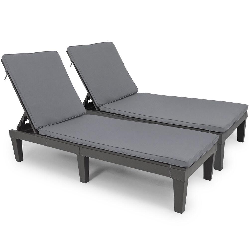 74.5'' Outdoor Lounge Chairs with Cushion ( Set of 2 )   N/A