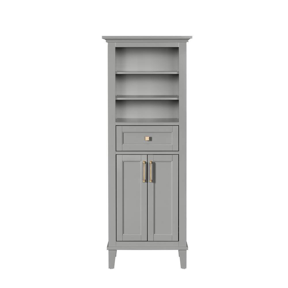 Home Decorators Collection Grayson 23 in. W x 16 in. D x 60 in. H Linen Cabinet in Storm Gray 20305-LT23-ST