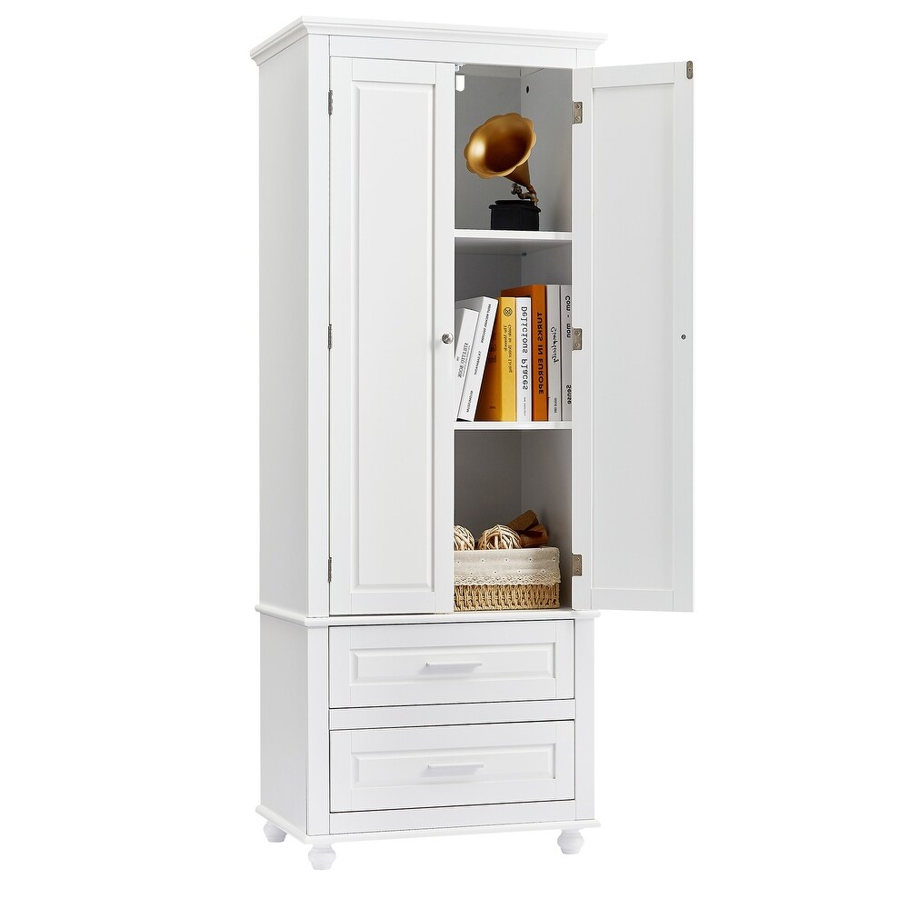 Storage Cabinet Freestanding Bathroom Floor Cabinet Kitchen Pantry with Pull out Drawers for Bedroom Wardrobe