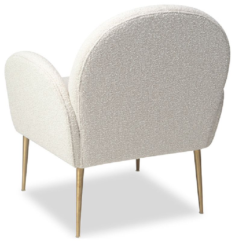 White Boucl√© Accent Chair  Liang  ampEimil Gil   Midcentury   Armchairs And Accent Chairs   by Oroa   Distinctive Furniture  Houzz