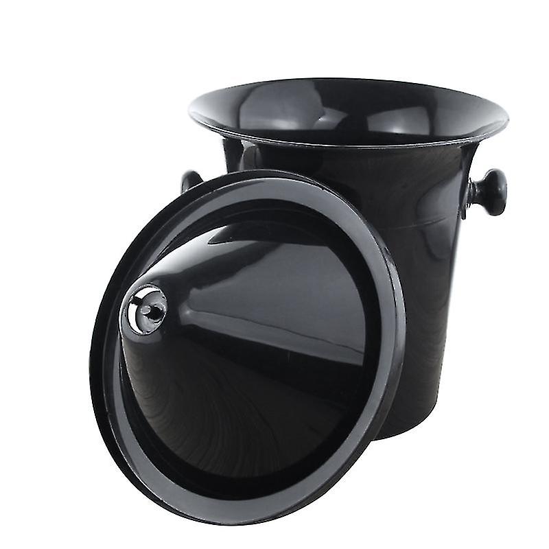 Wine Dump Black Plastic Wine Spittoon - Standard Size With Black Funnel Champagne Bucket