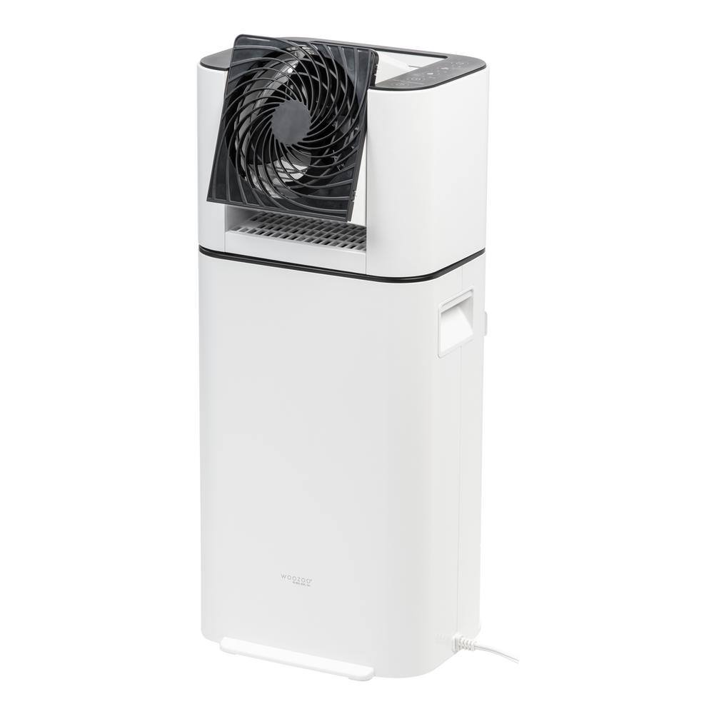 IRIS 5.2-Pint Bucket Dehumidifier Woozoo with Circulator Fan White 590117