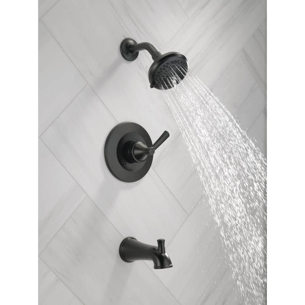 Delta Casara SingleHandle 6Spray Tub and Shower Faucet in Matte Black