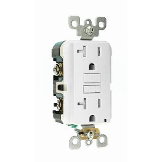 Leviton 20 Amp 125-Volt Duplex SmarTest Self-Test SmartlockPro Tamper Resistant GFCI Outlet White R92-GFTR2-0KW