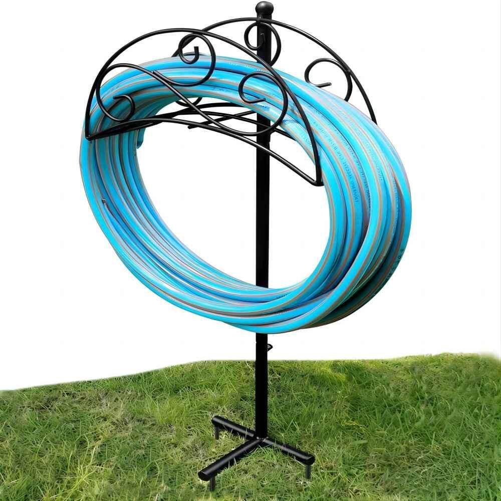 Cubilan Garden Water Hose Holder Detachable Metal Hose Rack Stand Heavy-Duty Hose Storage Hanger Organizer for Outside Black B07VV9RLWQ