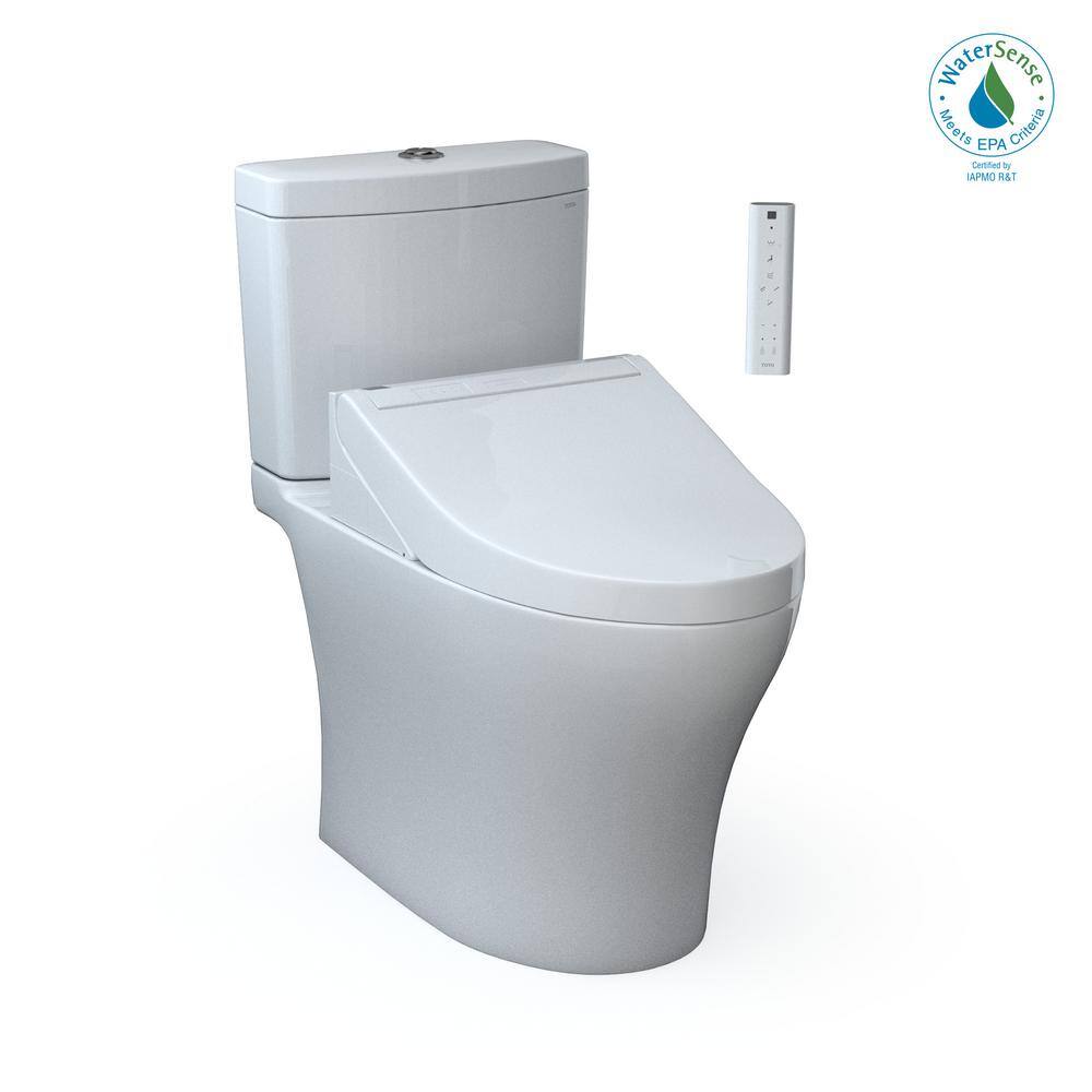 TOTO Aquia IV Arc 2-piece 0.91.28 GPF Dual Flush Elongated Comfort Height Toilet in. Cotton White C2 Washlet Seat Included MW4483074CEMFGN#01