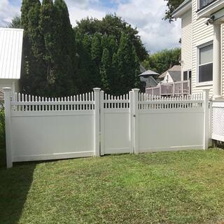 Weatherables Halifax 3.7 ft. W x 6 ft. H White Vinyl Privacy Fence Gate Kit GWPR-OTS-6X44.5