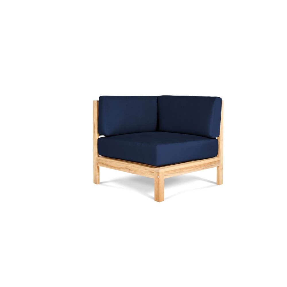 Leon Teak Outdoor Sectional Corner with Sunbrella Cushion