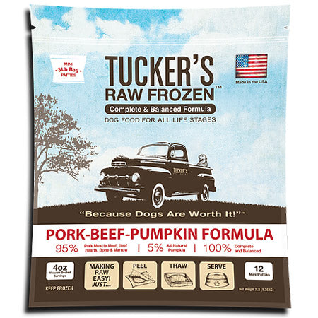 Pork， Beef， and Pumpkin Formula Raw Frozen Dog Food