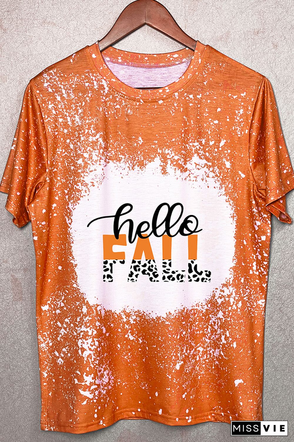 Hello Fall Leopard Graphic Tee Wholesale